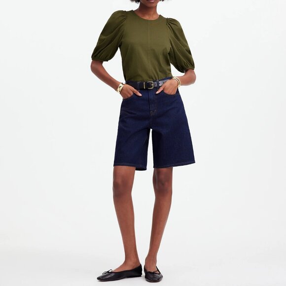 [NWT] Madewell Puff-Sleeve Tee in Olive - Picture 3 of 7